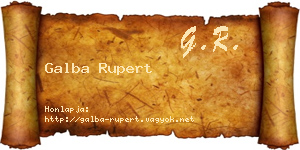 Galba Rupert névjegykártya